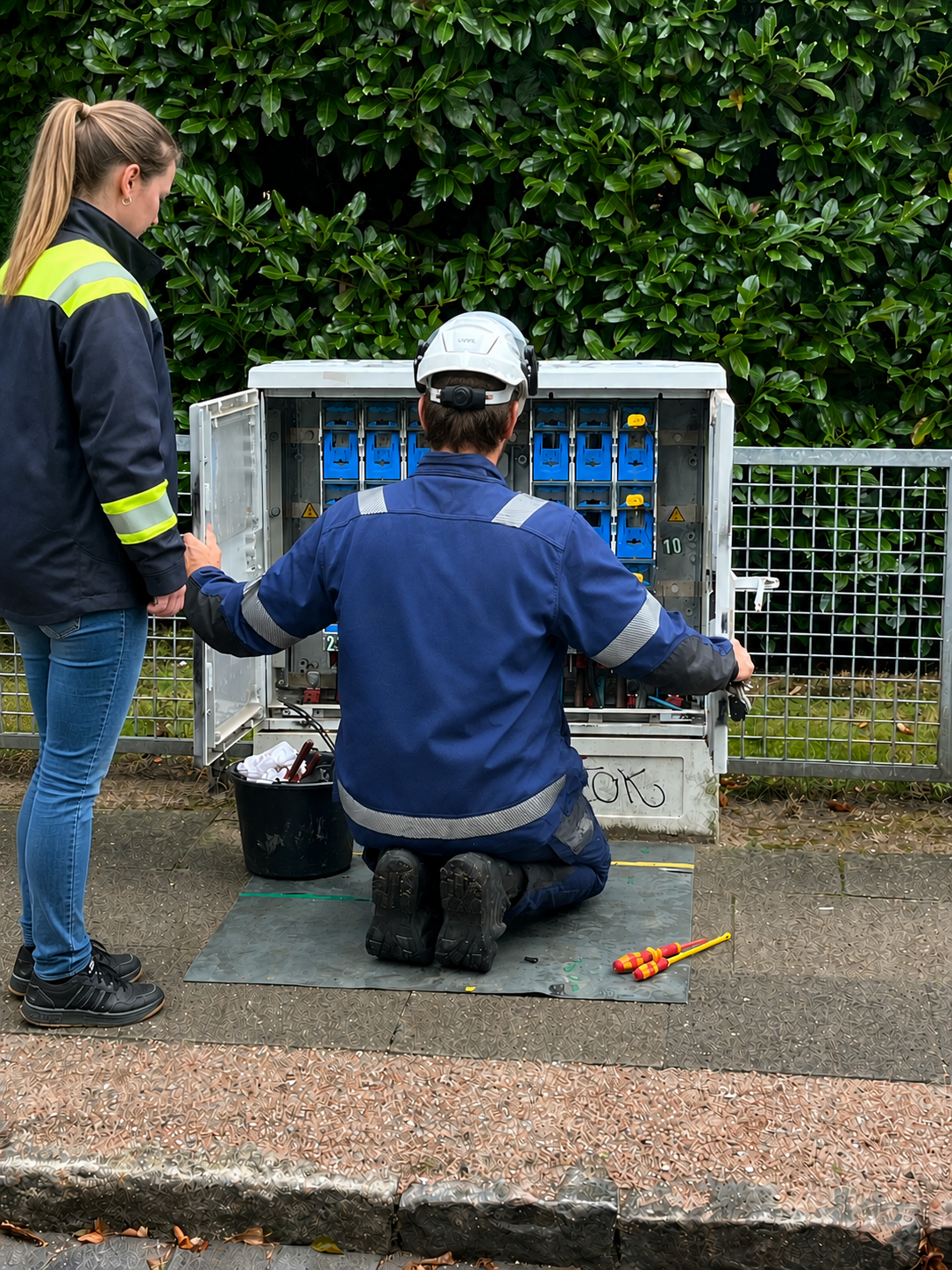 Einbau eines BPL-Repeaters in einen Straßenverteiler
